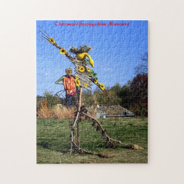 Scarecrow Minnesota Weihnachtsgrüße Puzzle (Vertikal)