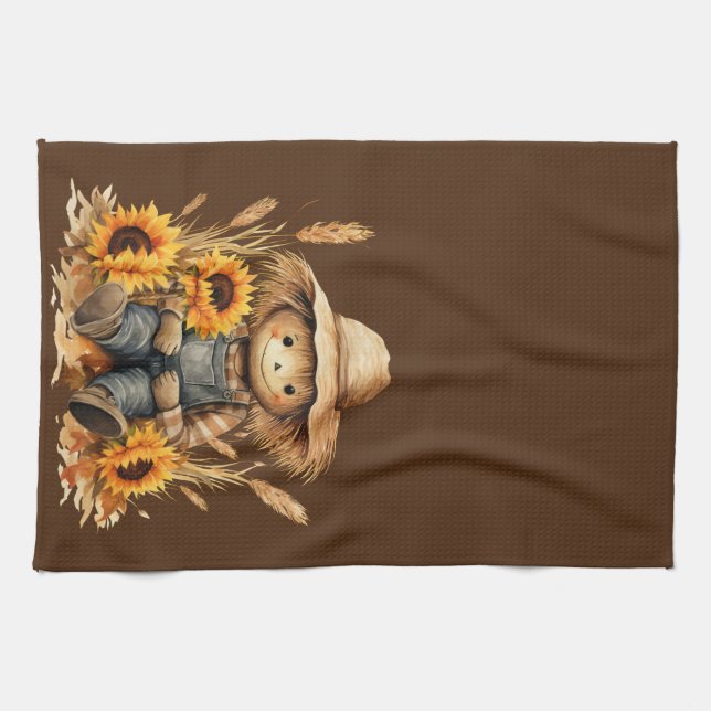 Scarecrow.mit Sonnenblumen Geschirrtuch (Horizontal)