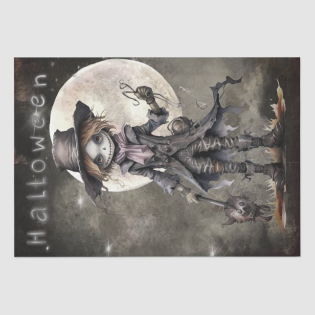 Scarecrow Moon Totes Halloween Seidenpapier (Vorderseite)