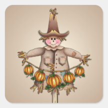 SCARECROW & PUMPKIN GARLAND VON SHARON SHARPE