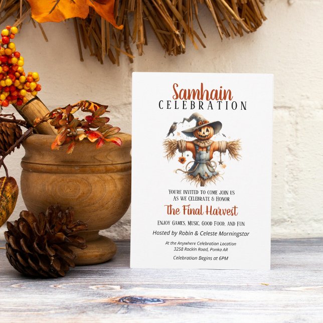 Scarecrow Samhain Harvest Halloween-Party Einladung (Von Creator hochgeladen)