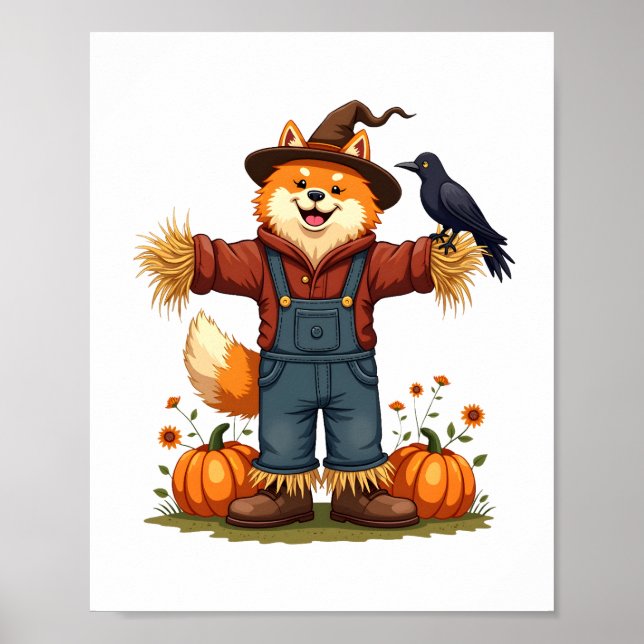 Scarecrow Samoyed Dog Poster (Vorne)