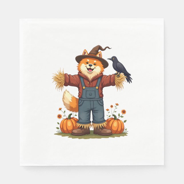 Scarecrow Samoyed Dog Serviette (Vorderseite)
