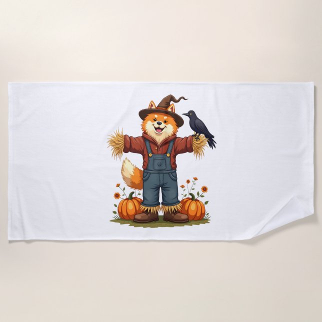 Scarecrow Samoyed Dog Strandtuch (Vorderseite)