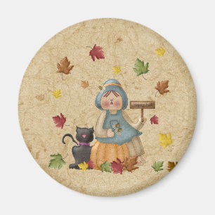 Scarecrow und seine schwarze Katze Magnet