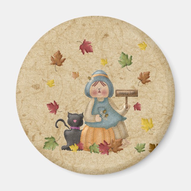 Scarecrow und seine schwarze Katze Magnet (Vorne)