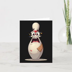 Scared Button Funny Bowling Lover Bowlers Grafik f Karte
