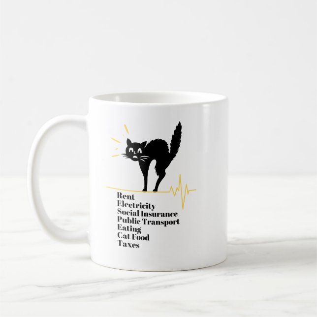 Scared Cat Bills Überraschung Cat Funny Cat Gesich Kaffeetasse (Links)