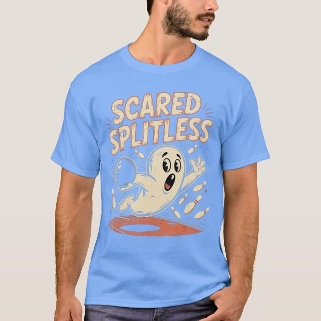 Scared Splitless Bowling Halloween Fun Design vint T-Shirt (Vorderseite)