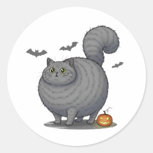Scaredy Brit - British Shorthair Cat Halloween Runder Aufkleber