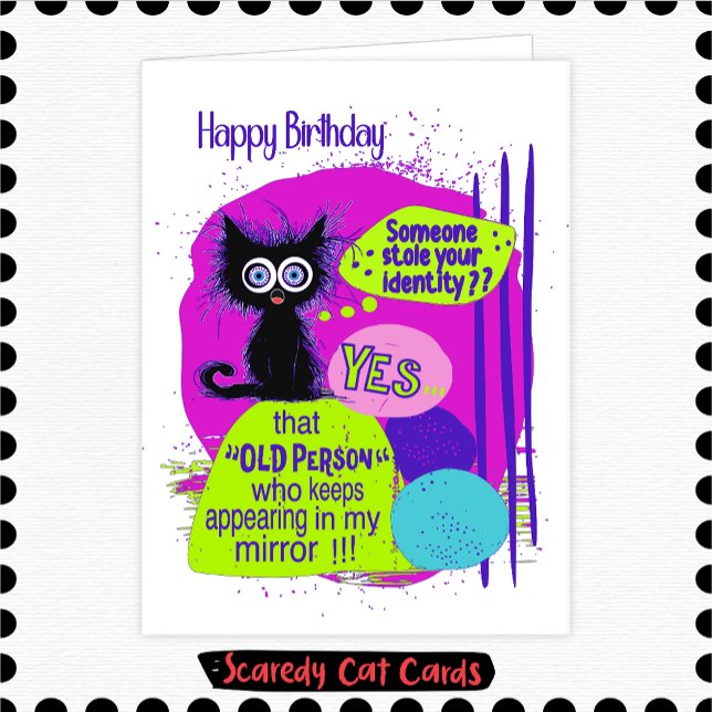 Scaredy Cat "Gestohlene Identität" Geburtstag Karte (Von Creator hochgeladen)