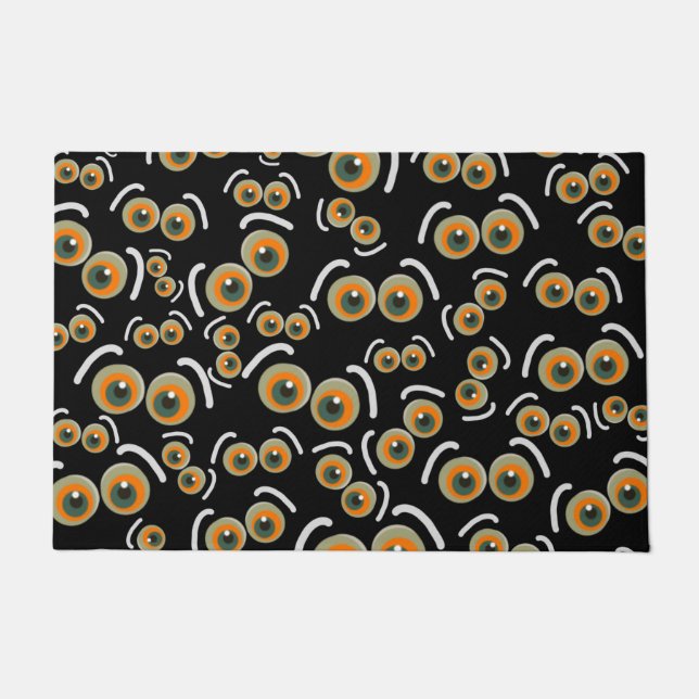 Scaredy Cat Halloween Boo Eyes Bat Fußmatte (Vorderseite)