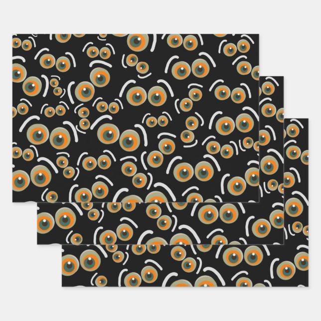 Scaredy Cat Halloween Boo Eyes Bat Geschenkpapier Set (Set)