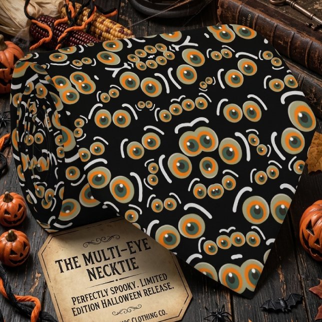 Scaredy Cat Halloween Boo Eyes Pattern Krawatte (Von Creator hochgeladen)