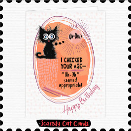 Scaredy Cat "Uh-Oh" Geburtstag Karte