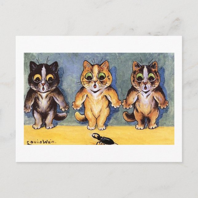 Scaredy Cats von Louis Wain Postkarte (Vorderseite)