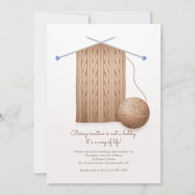 Scarf Knitter Party  Einladung (Vorderseite)