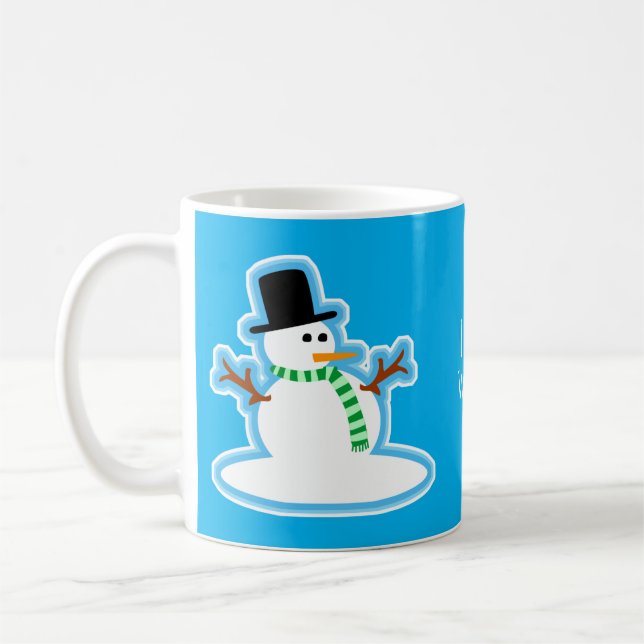 Scarf Wearing Snowman Niedlich Winterdesign Kaffeetasse (Links)