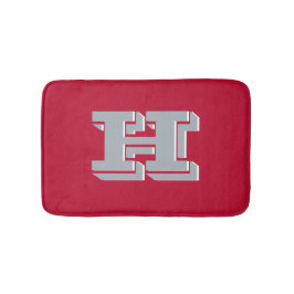 Scarlet and Gray School Pride Color Style Monogram Badematte