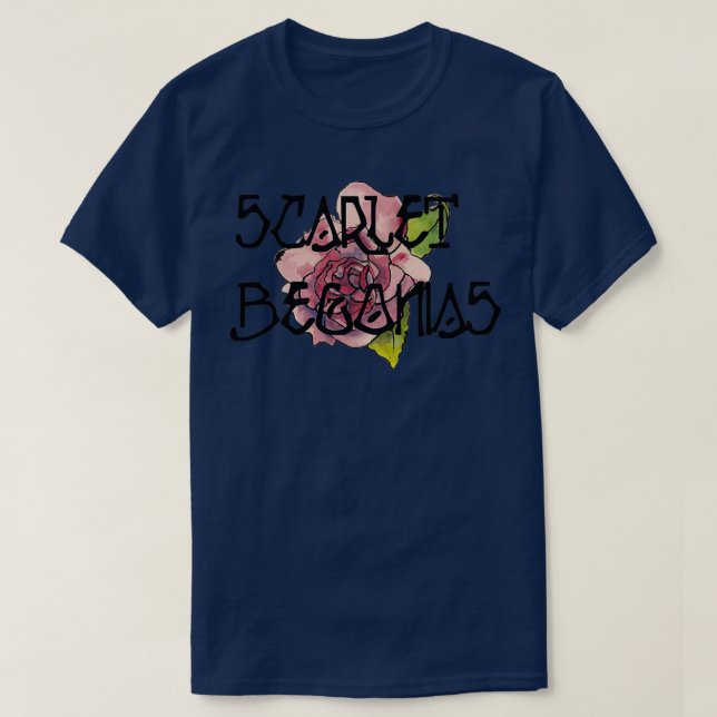 Scarlet Begonias Watercolor  T-Shirt (Design vorne)