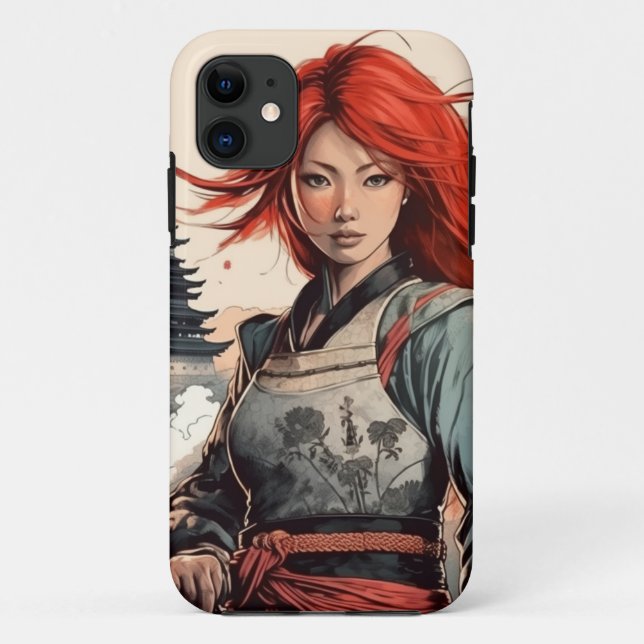 Scarlet Blossom Samurai Case-Mate iPhone Hülle (Rückseite)