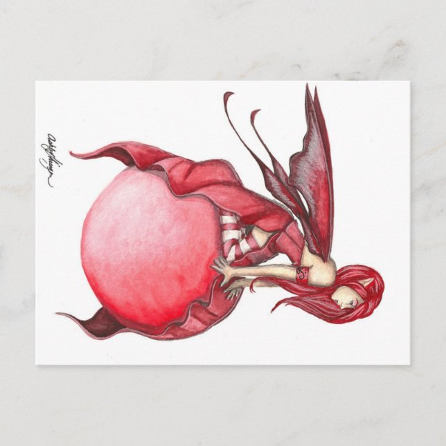Scarlet Bubble Fairy Postcard Postkarte (Vorderseite)