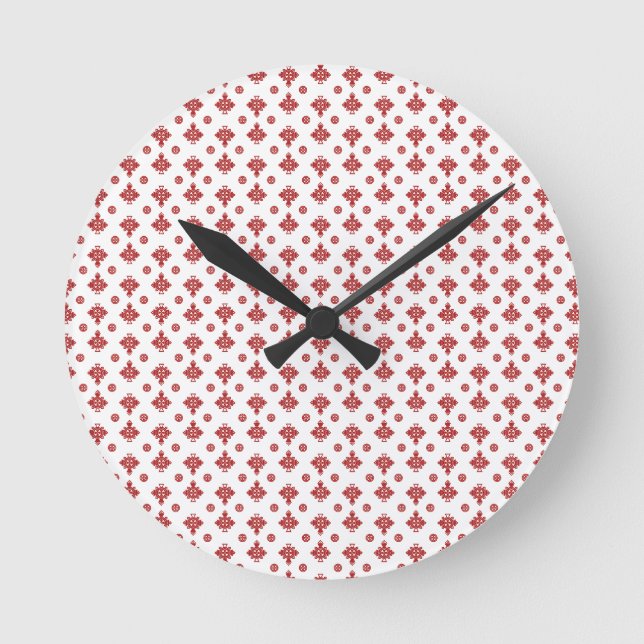 Scarlet Cross Harmony Runde Wanduhr (Vorderseite)