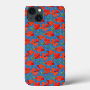 Scarlet Field Poppies auf Blue iPad Case-Mate iPhone Hülle