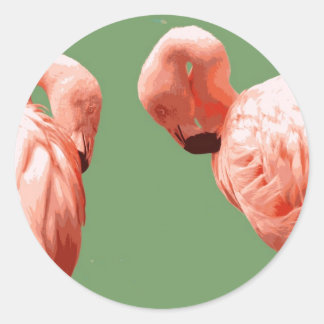 Scarlet Flamingo Runder Aufkleber