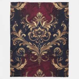 Scarlet & Gold Barock Fleecedecke