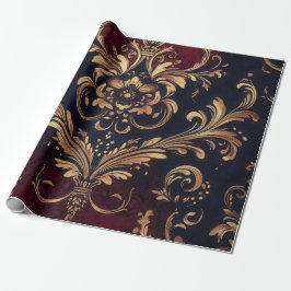 Scarlet & Gold Barock Geschenkpapier