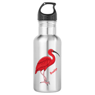 Scarlet ibis bird Cartoon Edelstahlflasche