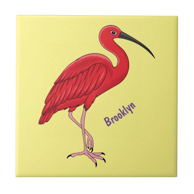 Scarlet ibis bird Cartoon Fliese (Vorderseite)