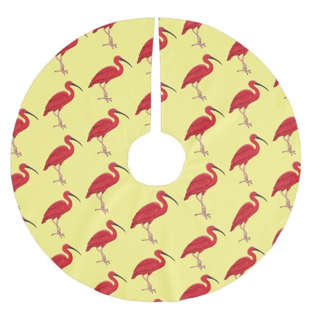 Scarlet ibis bird Cartoon Polyester Weihnachtsbaumdecke (Vorderseite)