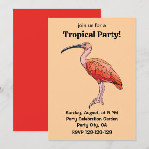 Scarlet Ibis Bird Tropical Party Einladung