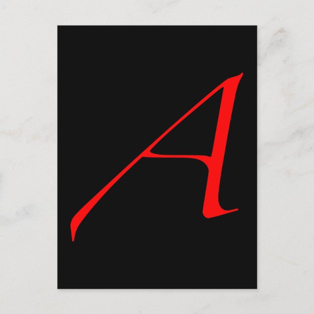 Scarlet Letter A (für Atheist) Postkarte (Vorderseite)