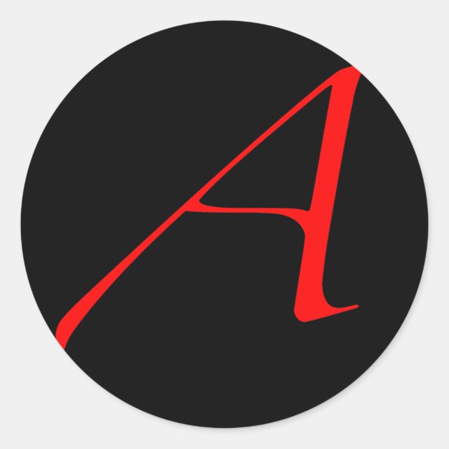 Scarlet Letter A (für Atheist) Runder Aufkleber (Vorderseite)