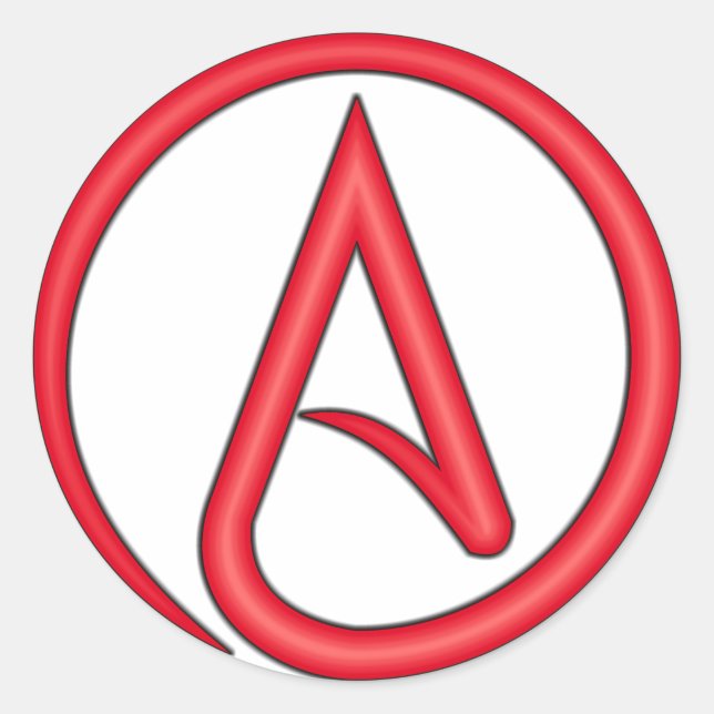 Scarlet Letter Atheist Symbol Runder Aufkleber (Vorderseite)