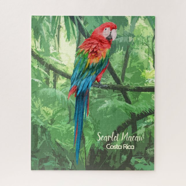 Scarlet Macaw Costa Rica Design Jigsaw Puzzle (Vertikal)