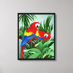 Scarlet Macaw Parrot Art Leinwanddruck