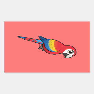 Scarlet Macaw Rechteckiger Aufkleber