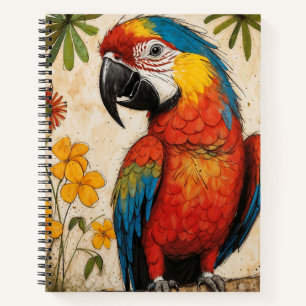 Scarlet Macaw Sketch Notizbuch