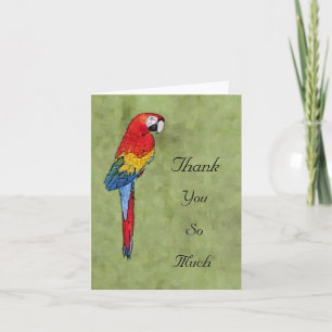 Scarlet Macaw Vielen Dank Notecard Dankeskarte