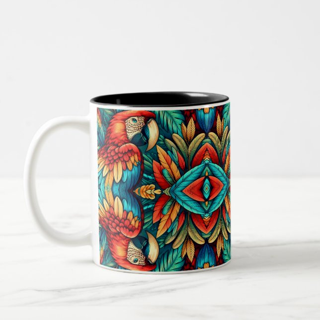 Scarlet Macaws Zweifarbige Tasse (Links)