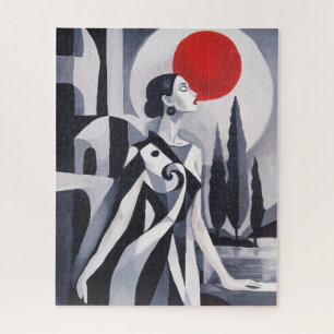 Scarlet Moon: Stilisierte Frau 520-Teile-Puzzle Puzzle