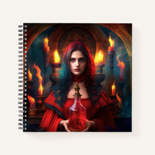 Scarlet Mystic Hexe 8.5" x 8.5" SpiralNotebook Notizbuch