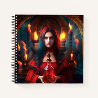 Scarlet Mystic Hexe 8.5" x 8.5" SpiralNotebook Notizbuch