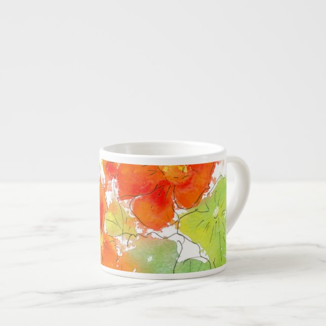 Scarlet Nasturtiums Espresso Tasse (Vorderseite Rechts)