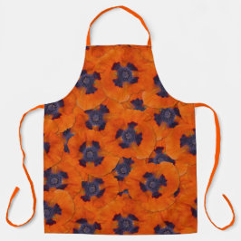 Scarlet Orange Mohn Nahtloses Muster Schürze