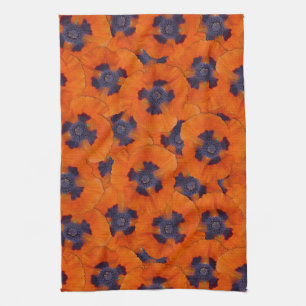 Scarlet Orange Poppy Nahtloses Muster Geschirrtuch